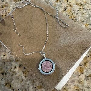Swarovski Silver Necklace with Pink Crystal Pendant